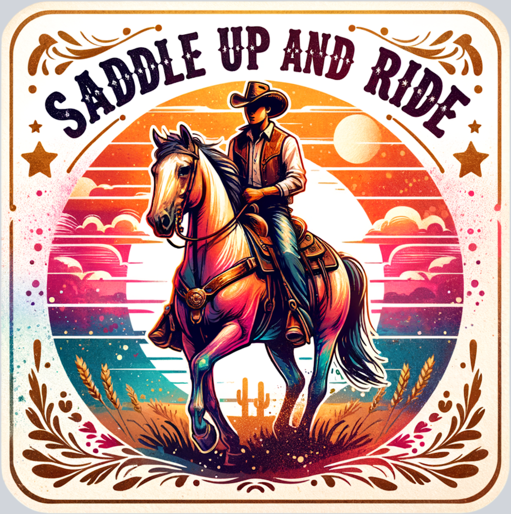 DTF Transfer Western - Saddle Up and Ride