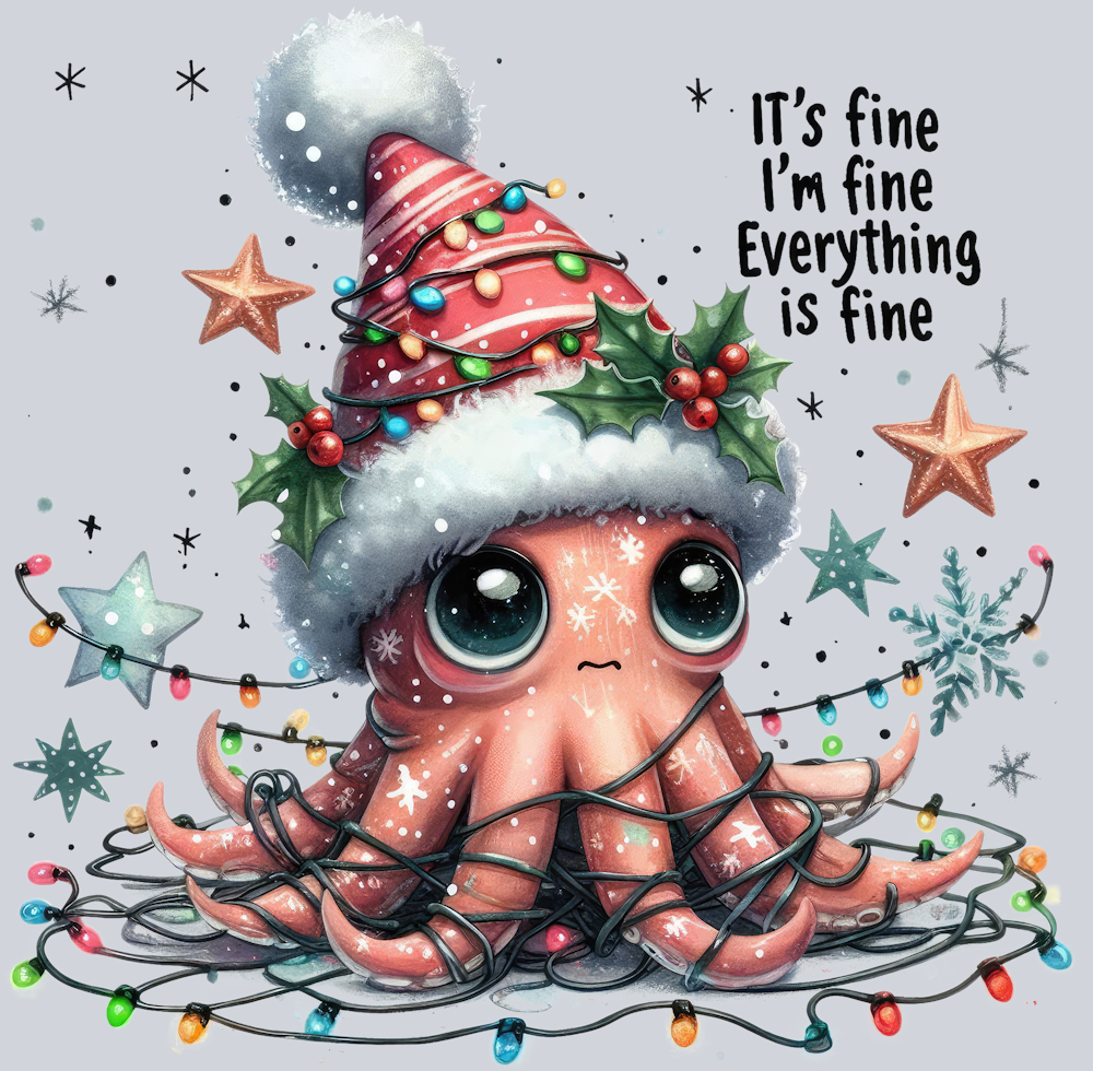 DTF Transfer Christmas - It's Fine I'm Fine Everything is Fine