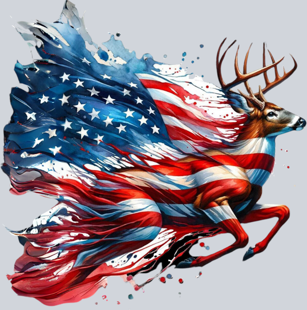DTF Transfer Hunting - Patriotic Deer