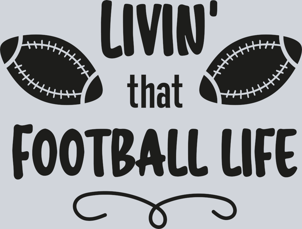 DTF Transfer Football - Livin' That Football Life black