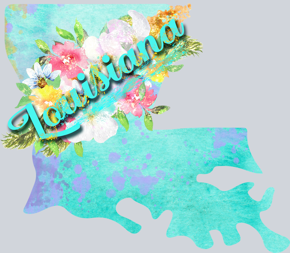 DTF Transfer Louisiana - Watercolor Flowers