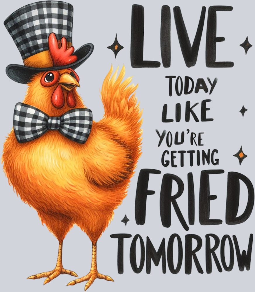 DTF Transfer Fowl - Live Today Like You're Getting Fried Tomorrow