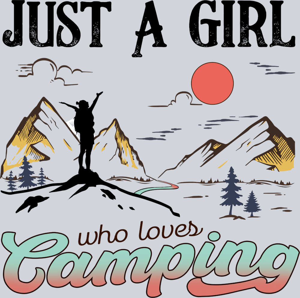 DTF Transfer Camping - Just a Girl who loves Camping