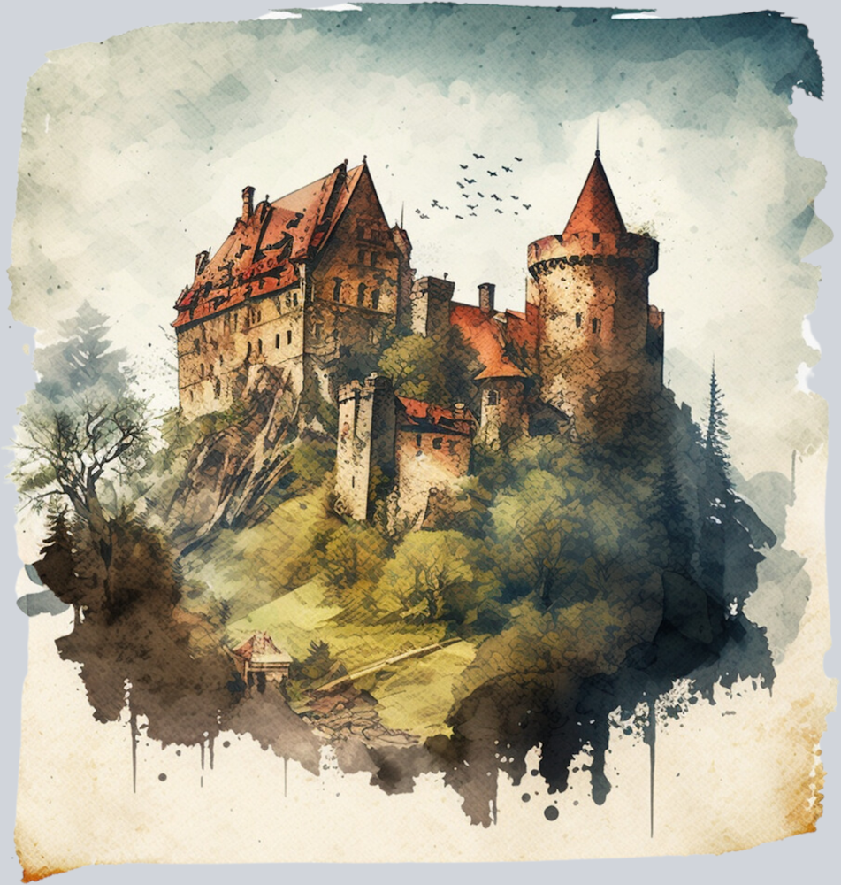DTF Transfer Medieval - Parchment Castle