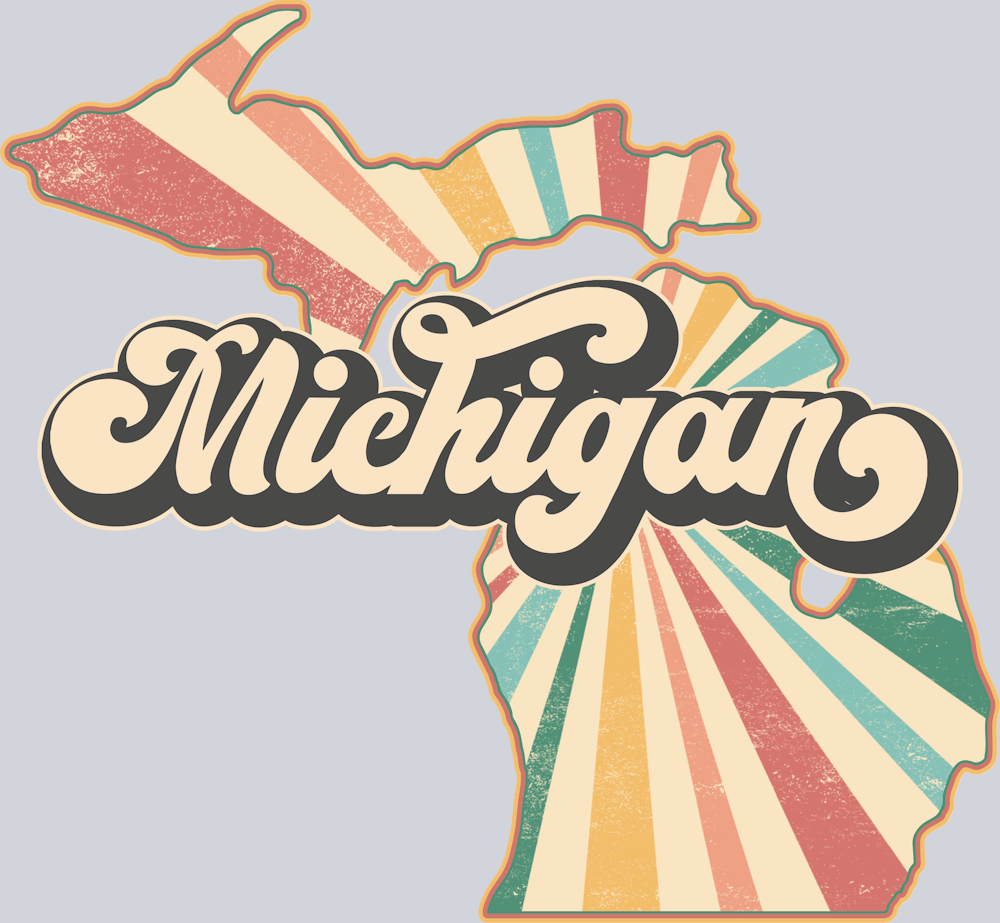 DTF Transfer Michigan - Retro
