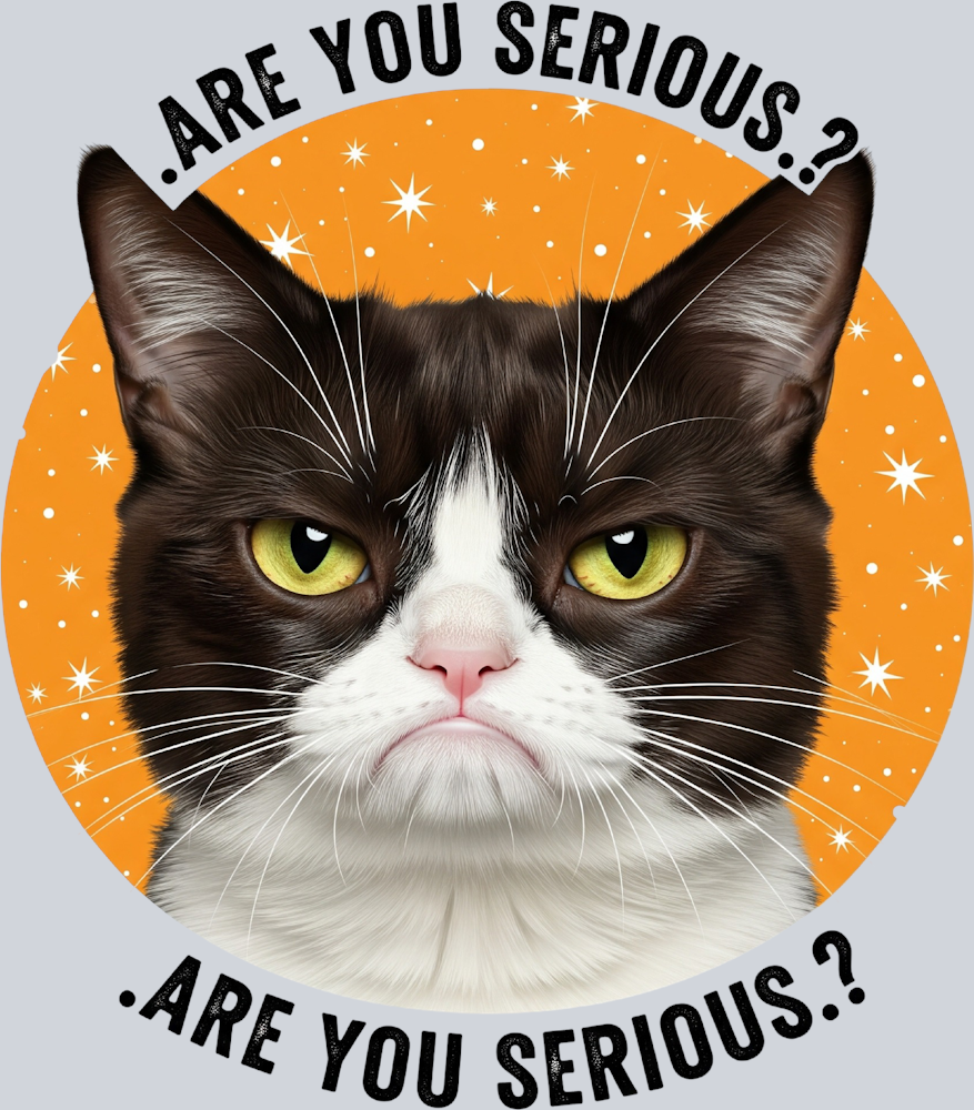 DTF Transfer Cats - Are you Serious Are you Serious
