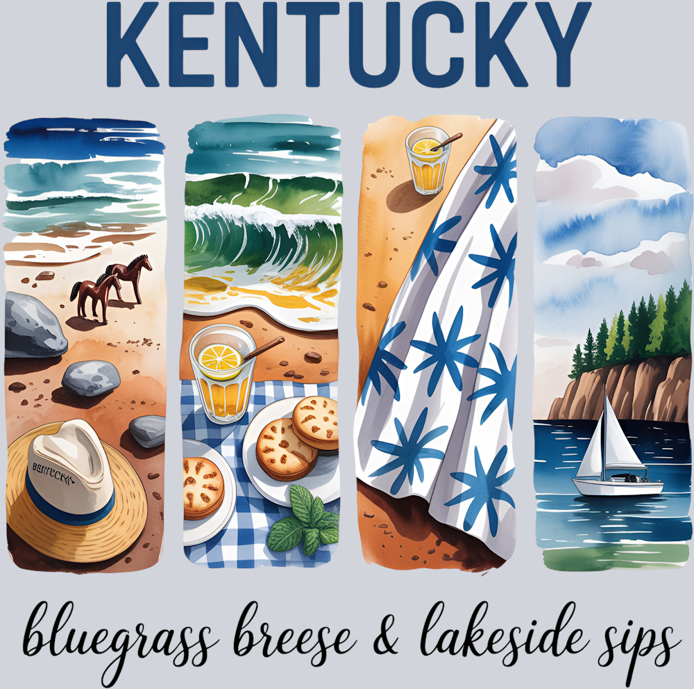 DTF Transfer Kentucky - Bluegrass Breeze & Lakeside Sips