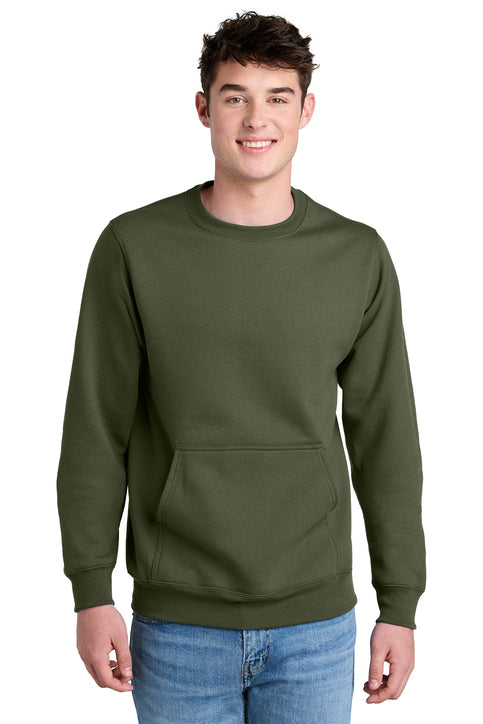 Port & Co® Core Fleece Crewneck Pocket Sweatshirt (PC78PKT)