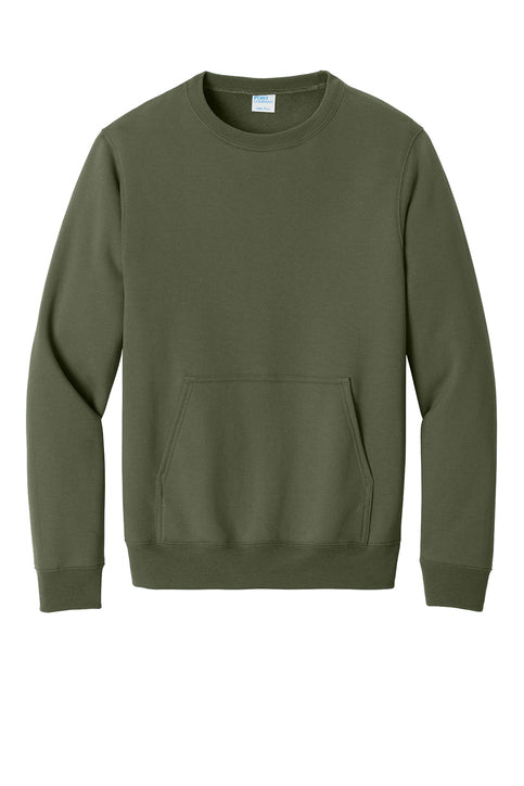 Port & Co® Core Fleece Crewneck Pocket Sweatshirt (PC78PKT)