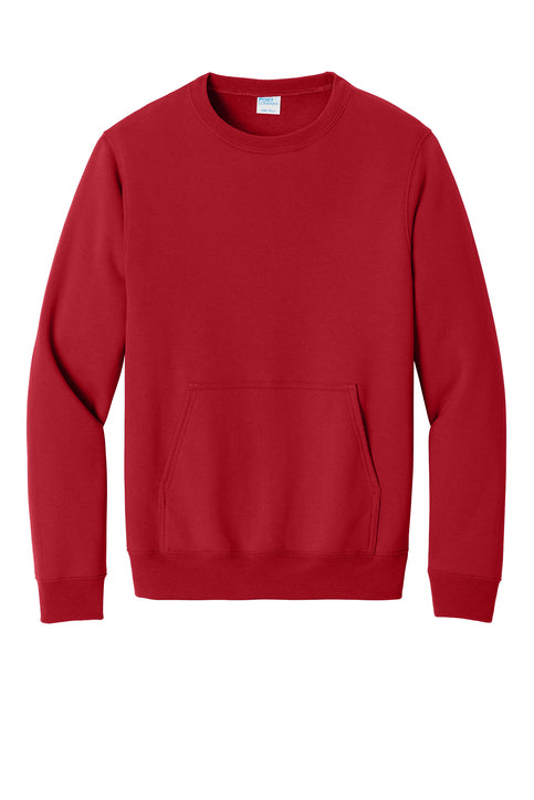 Port & Co® Core Fleece Crewneck Pocket Sweatshirt (PC78PKT)