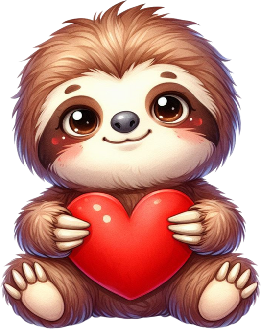 DTF Transfer - Sloth Hugging Heart (AHH16)