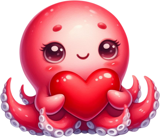 DTF Transfer - Octopus Hugging Heart (AHH19)