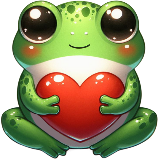 DTF Transfer - Frog Hugging Heart (AHH24)