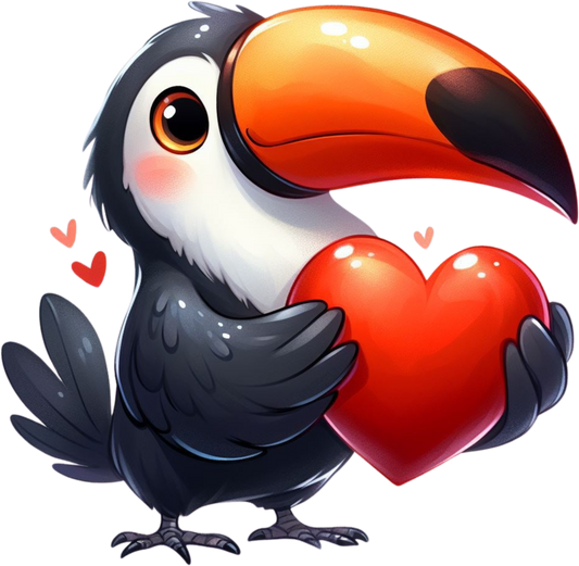 DTF Transfer - Toucan Hugging Heart (AHH26)