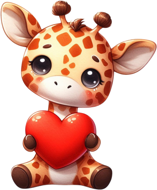 DTF Transfer - Giraffe Hugging Heart (AHH6)