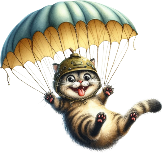 DTF Transfer - Parachute Cat (CCAT15)