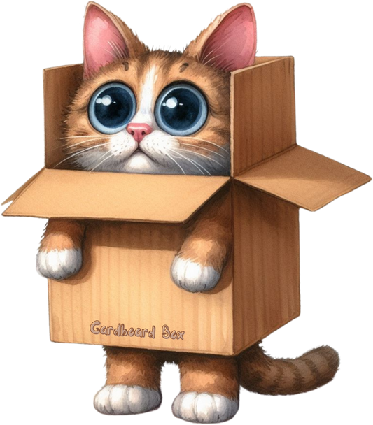 DTF Transfer - Cardboard Cat (CCAT2)