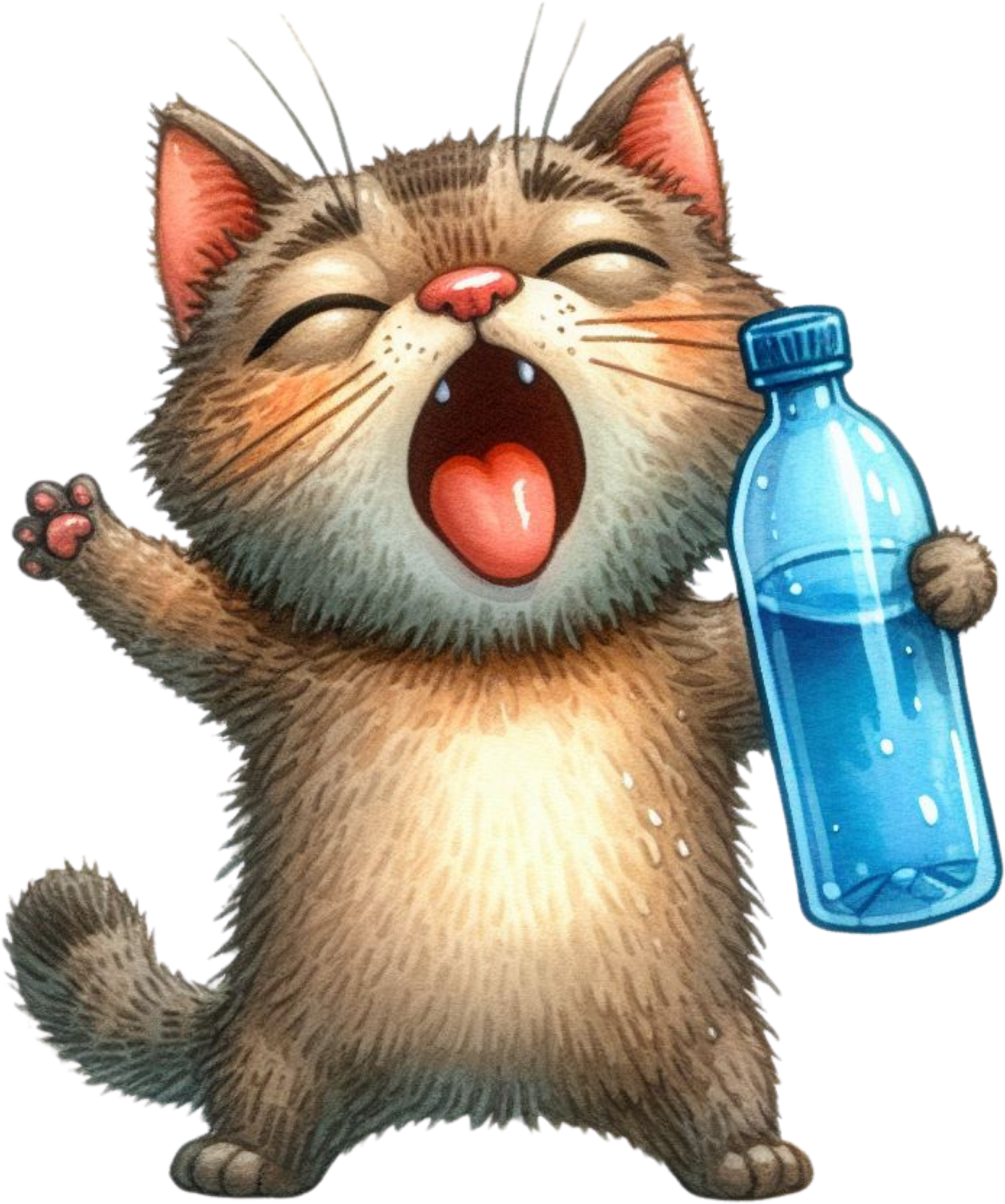 DTF Transfer - Cat Water Bottle (CCAT34)