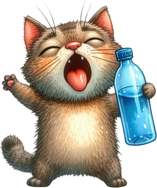 DTF Transfer - Cat Water Bottle (CCAT34)