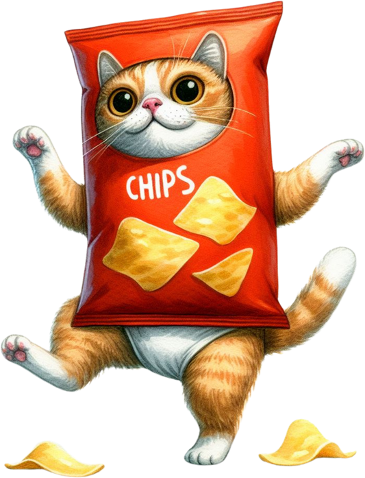 DTF Transfer - Cat in the Chip Bag (CCAT36)