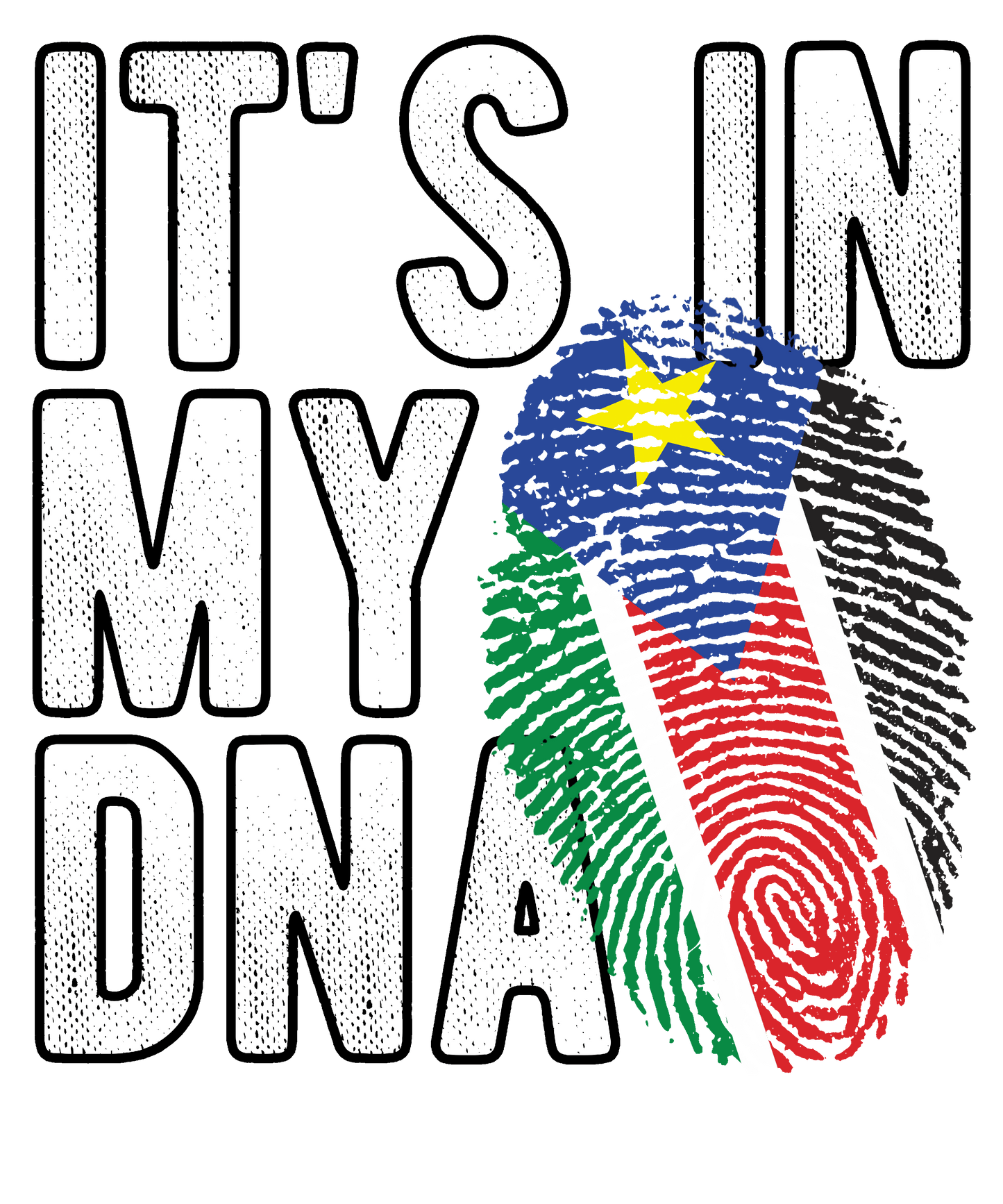 DTF Transfer - It's in my DNA - South Sudan (DNAC165)