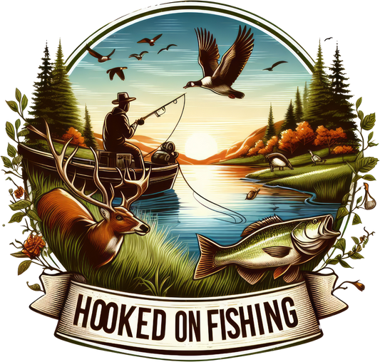 DTF Transfer - Hooked on Fishing (HFO14)