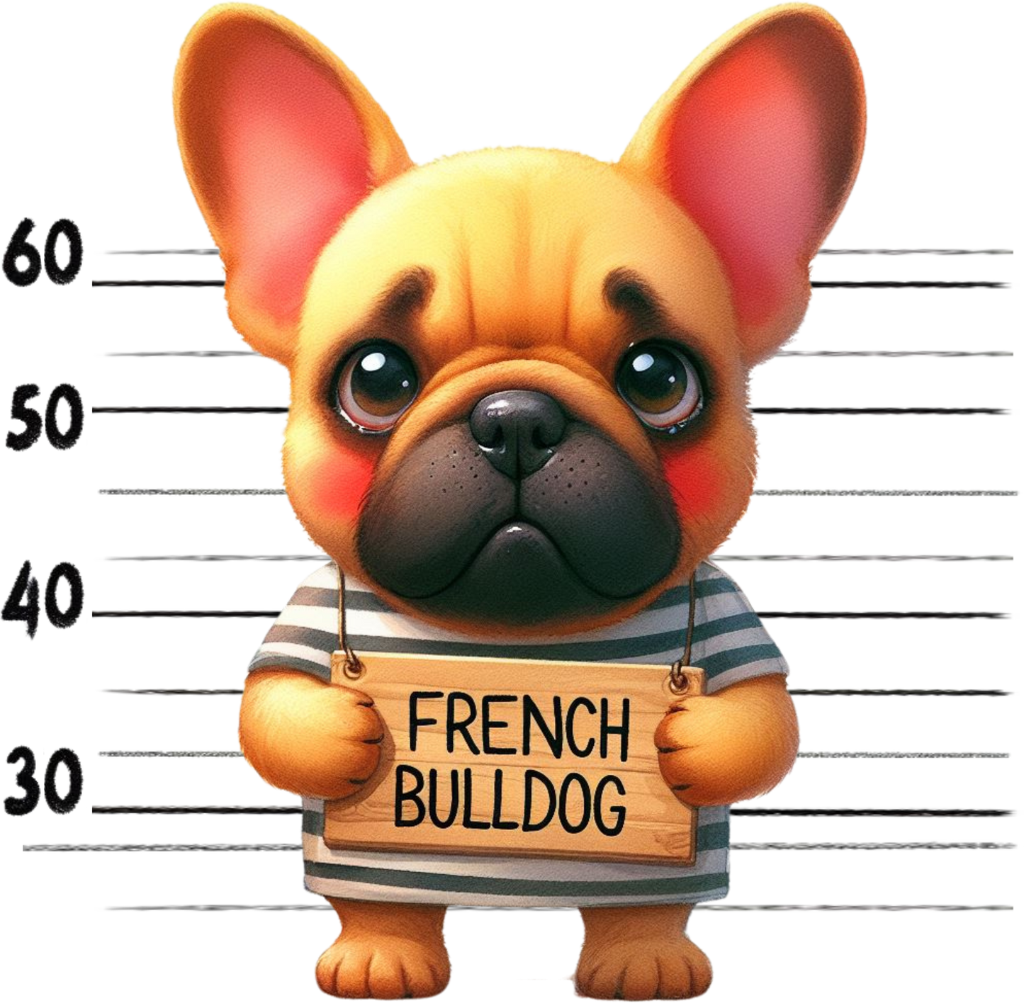 DTF Transfer - Jail Dog French Bulldog (JDOG13)