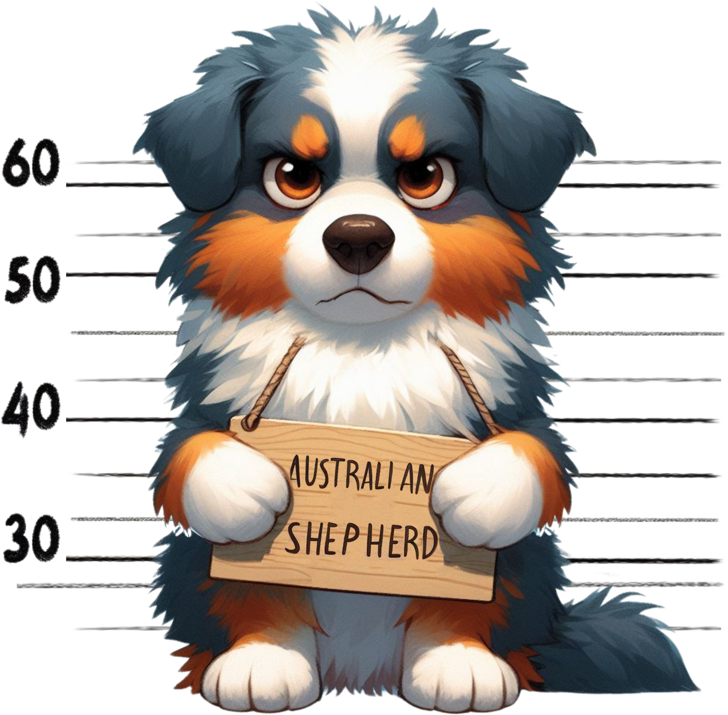 DTF Transfer - Jail Dog Australian Shepard (JDOG2)