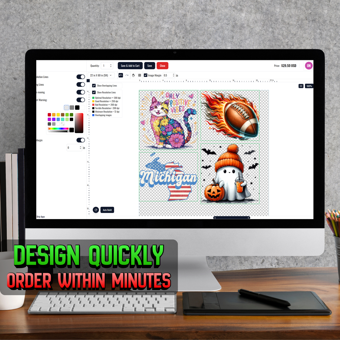 DTF (4 Color CMYK) - Gang Sheet Builder - INSTA Peel Film