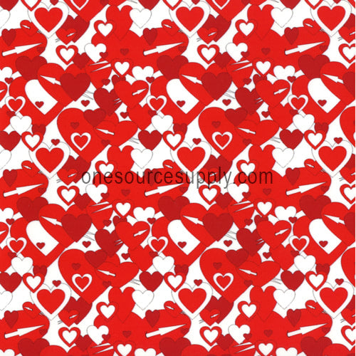 Specialty Materials Thermoflex Fashion Patterns (Red/White Hearts)