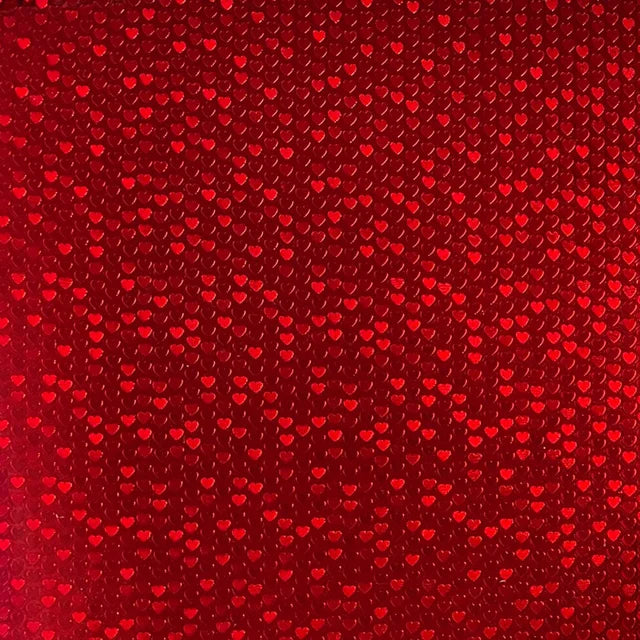 Red Twinkle Hearts Adhesive Back Vinyl – One Source Supply