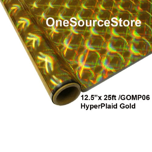 HyperPlaid Gold GOMP06 | Foil 12.5"x 25ft