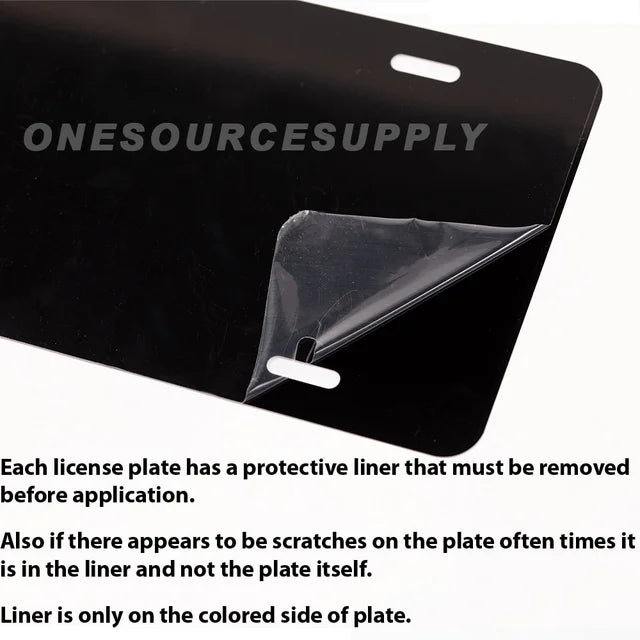 License Plate Blank Motorcycle (Black/White) .025 - Not for Sublimation