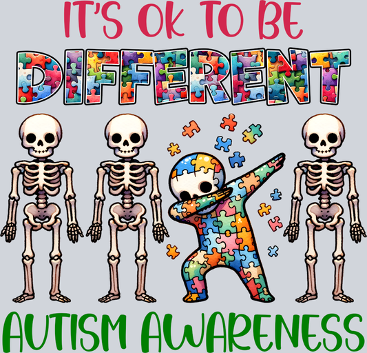 DTF Transfer Autism - It's ok to be Different Autism Awareness