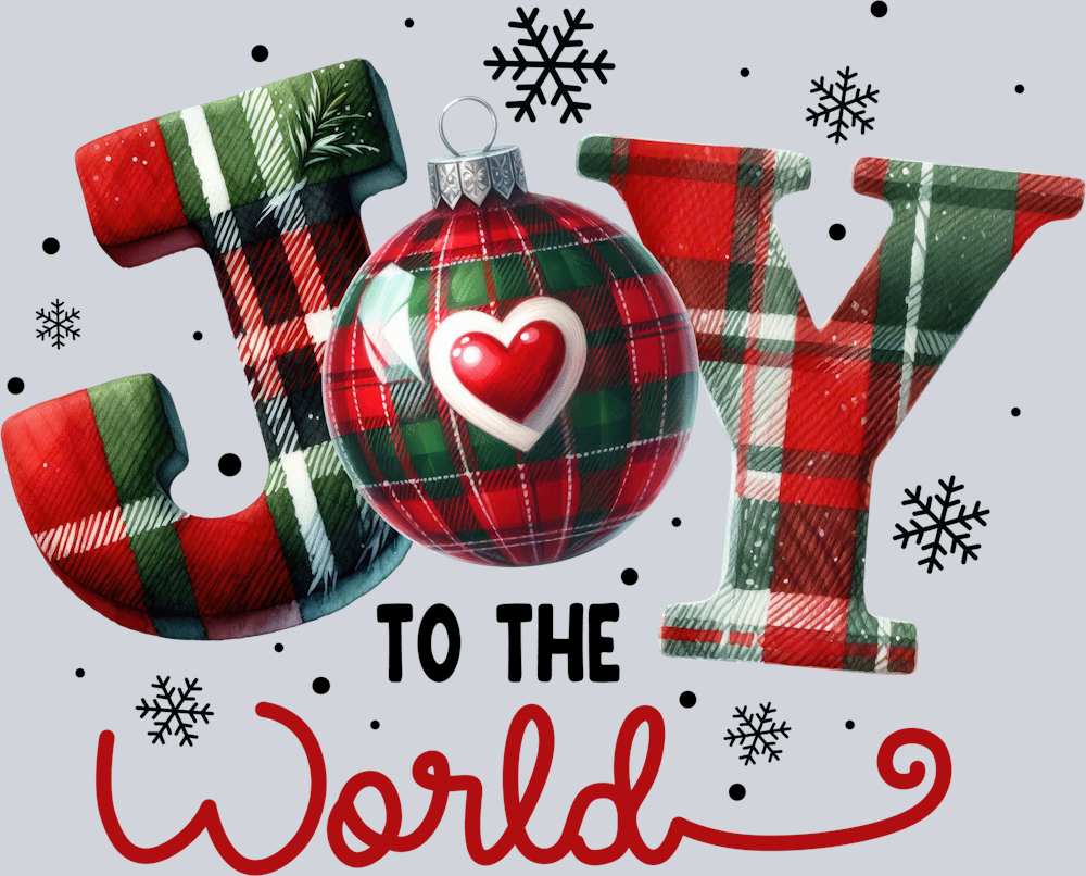 DTF Transfer Christmas - Joy to the World Plaid
