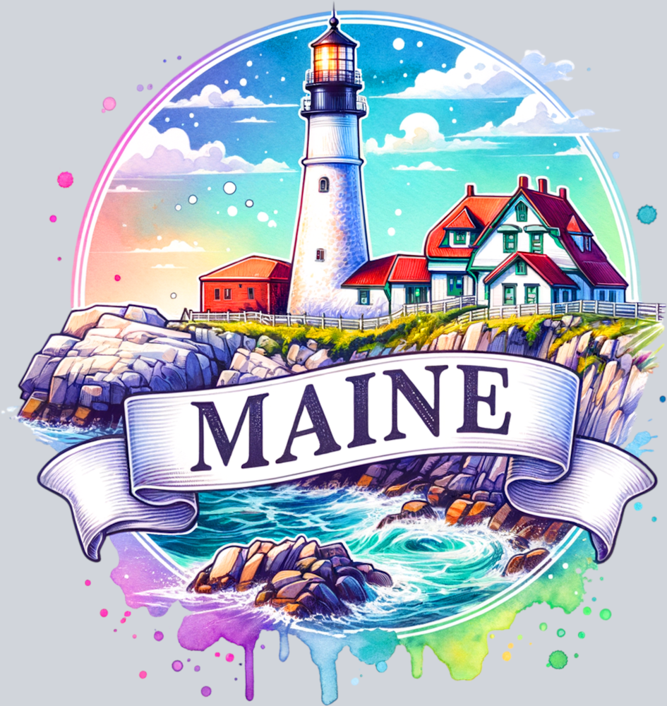DTF Transfer Maine - Retro Travel
