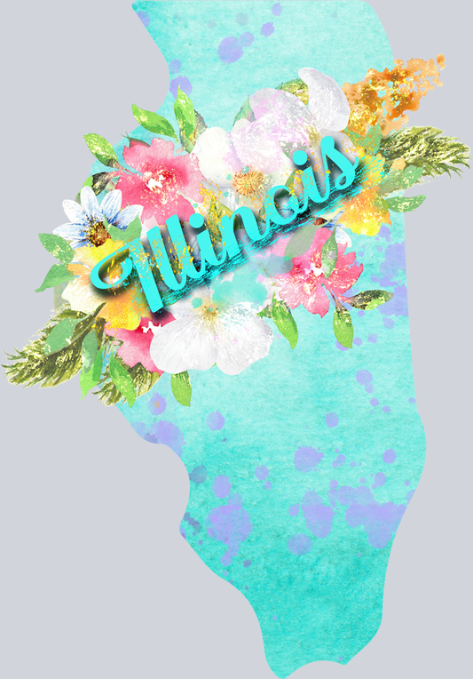 DTF Transfer Illinois - Watercolor Flowers