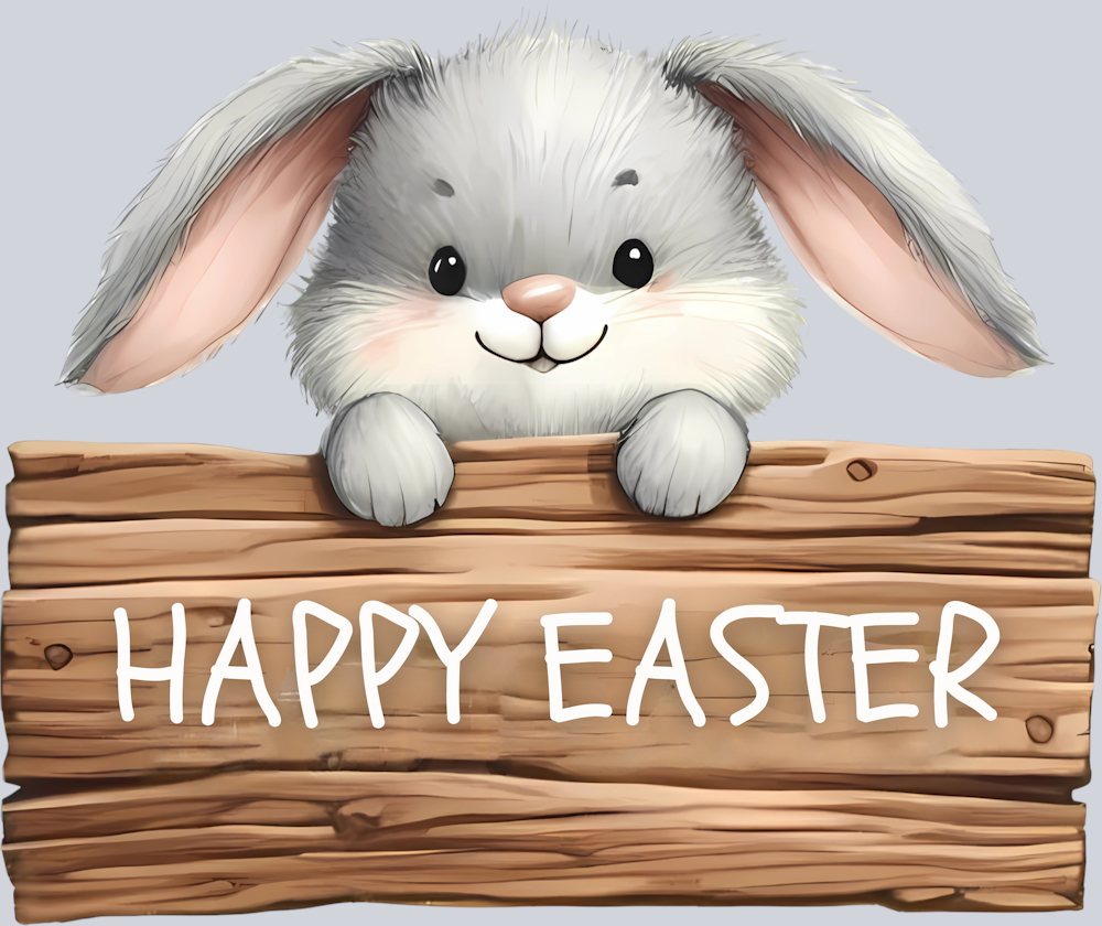 DTF Transfer Easter - Happy Easter Bunny Sign