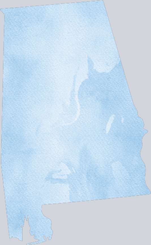 DTF Transfer Alabama - Watercolor Blue