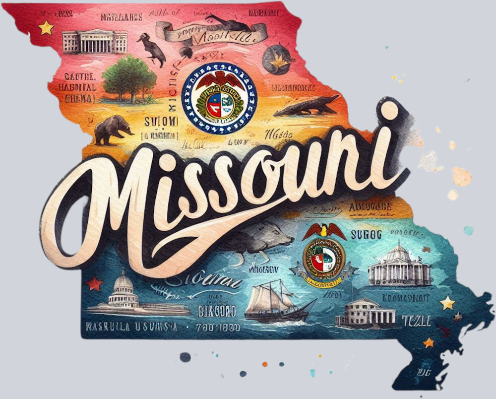 DTF Transfer Missouri - Retro Map