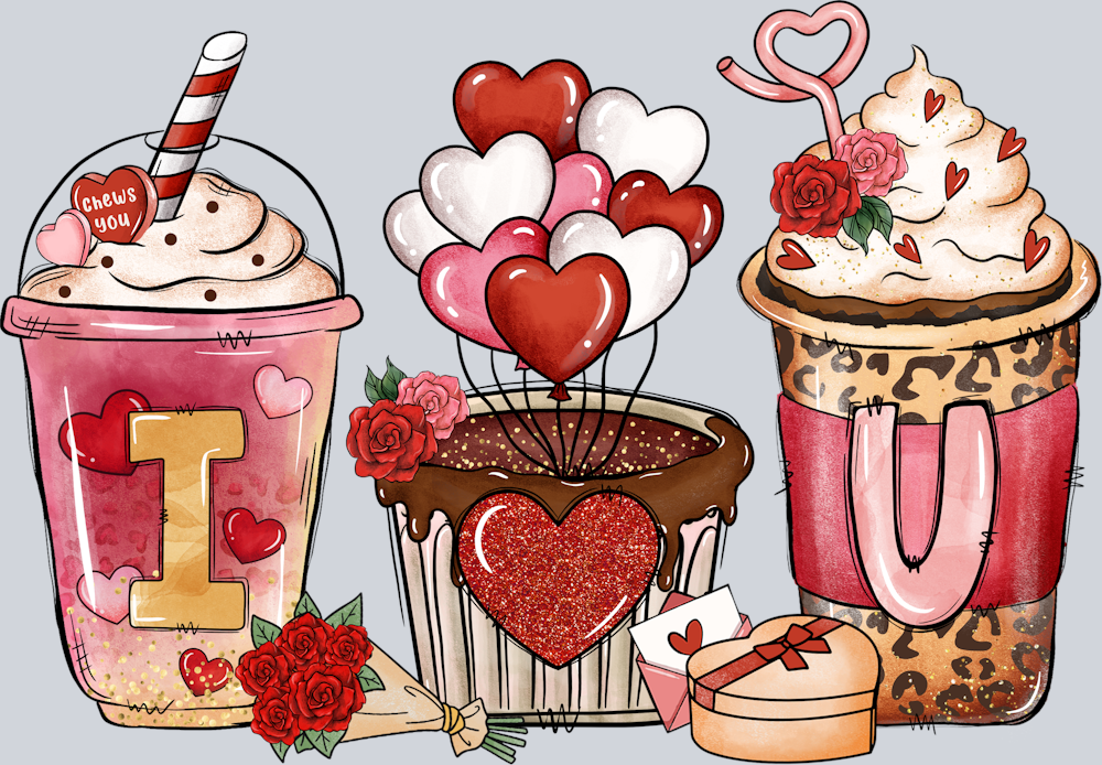 DTF Transfer Valentines - I Heart U