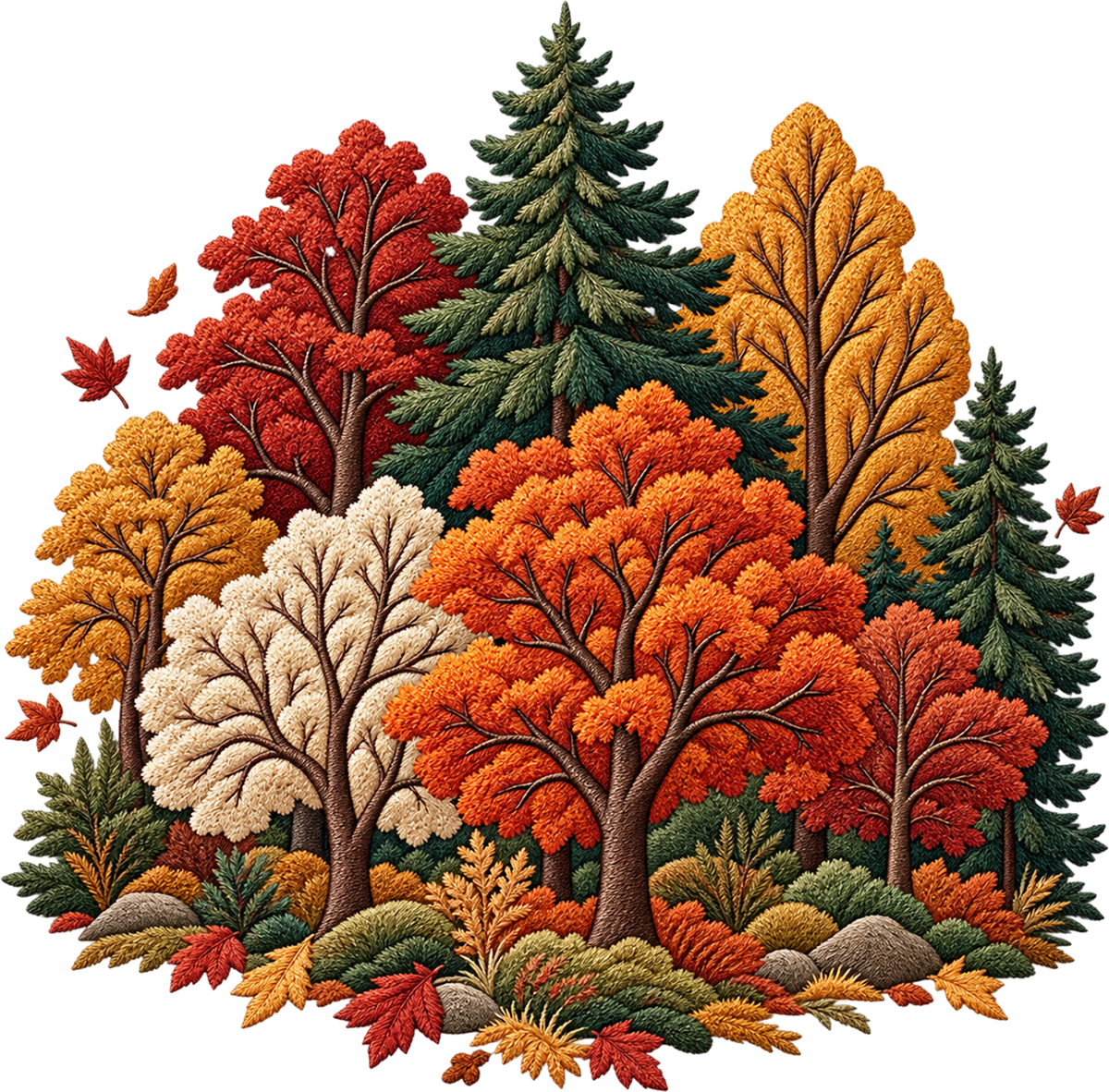 DTF Transfer Thanksgiving - Autumn Embroidery