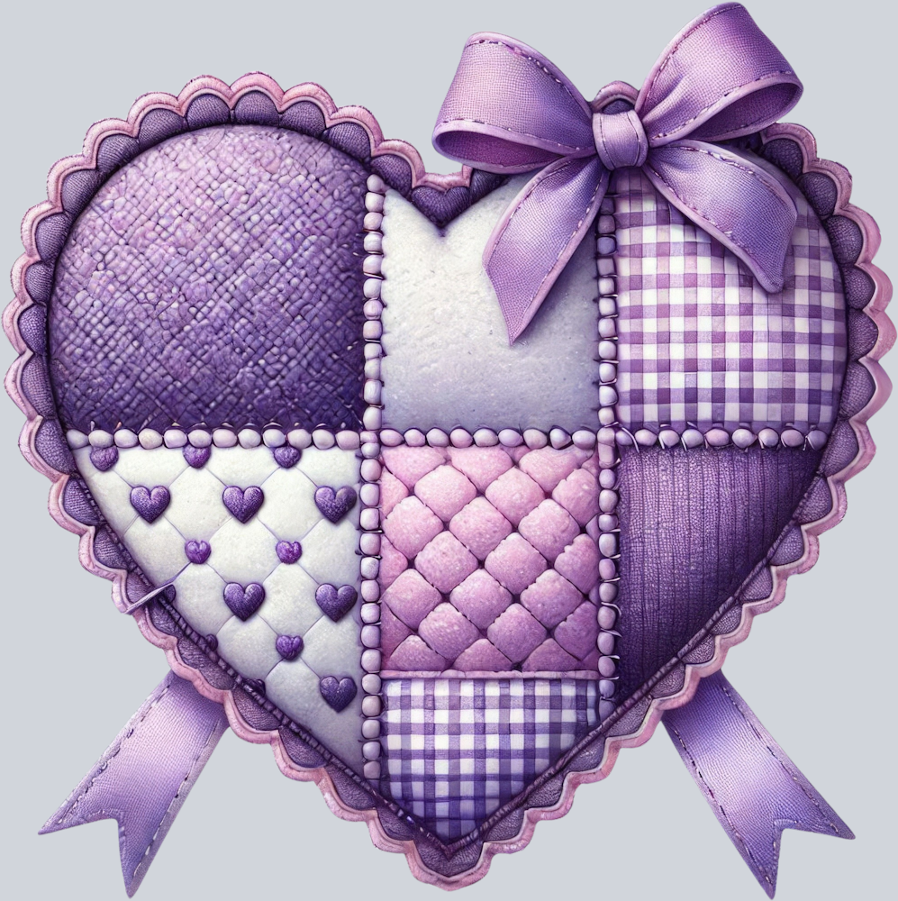 DTF Transfer Valentines - Purple Heart