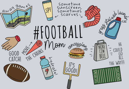 DTF Transfer Football - #Football Mom