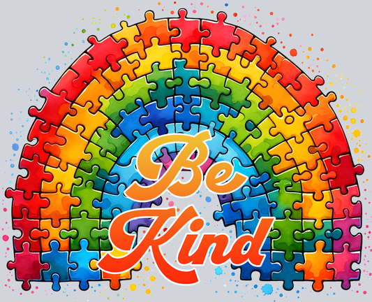 DTF Transfer Autism - Be Kind Rainbow