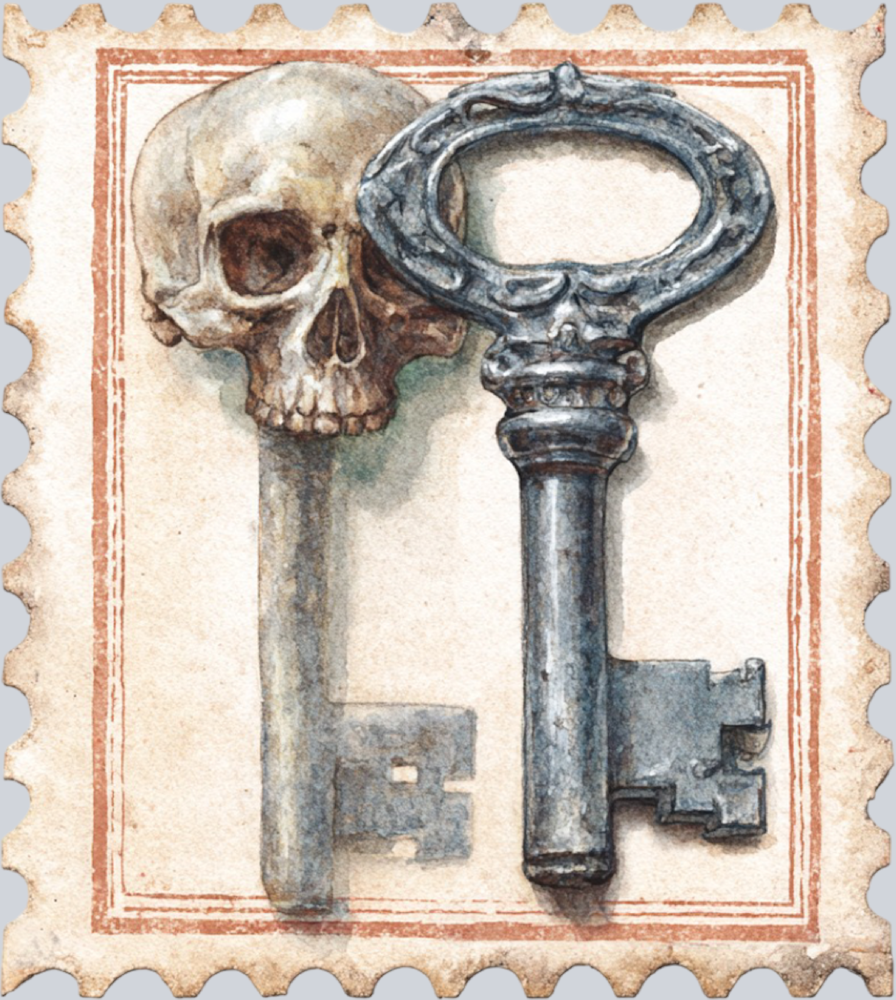 DTF Transfer High Seas - Postage Skeleton Key
