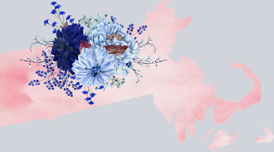 DTF Transfer Massachusetts - Flowers Watercolor