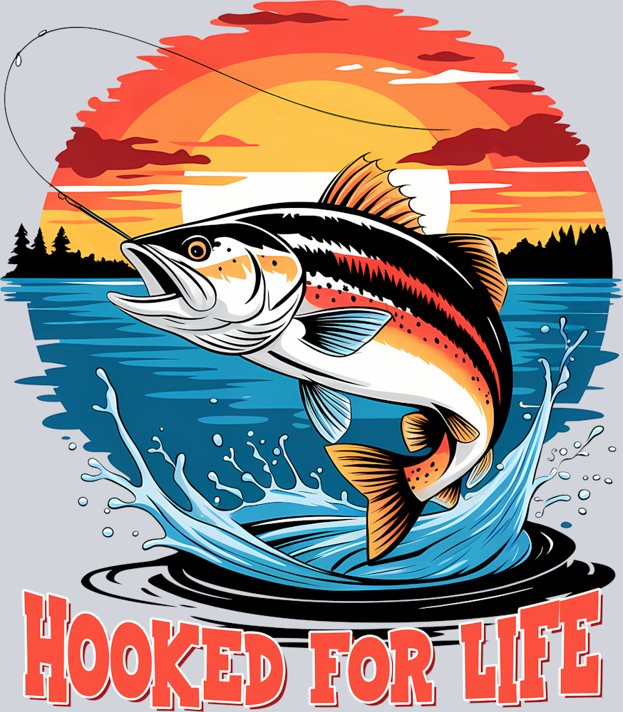 DTF Transfer Fishing - Hooked for Life