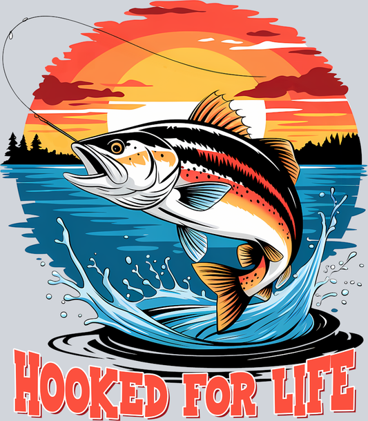 DTF Transfer Fishing - Hooked for Life