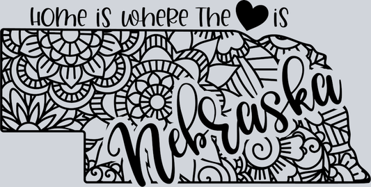 DTF Transfer Nebraska - Home is where the Heart is